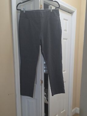 Kim Rogers Charcoal Straight-Leg Pull-On Pants